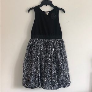 Sweet Black and White Bedazzled Girls Dress